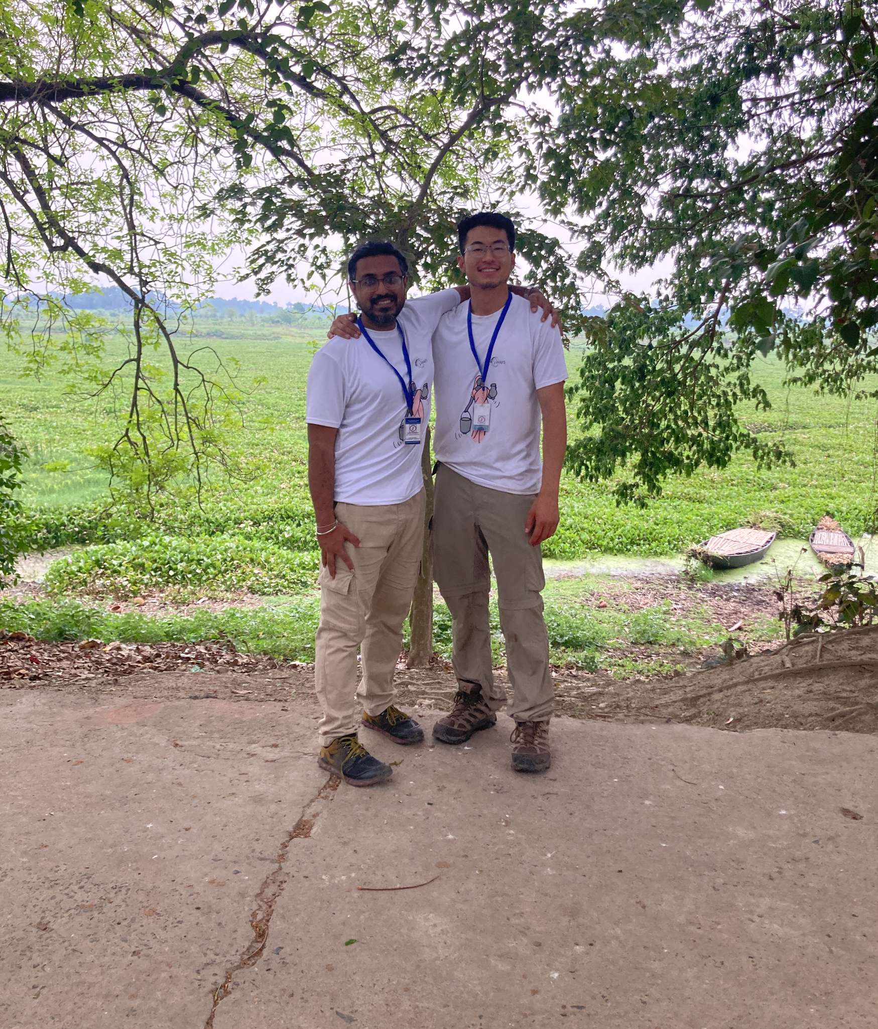 Jon and Gokul in the field